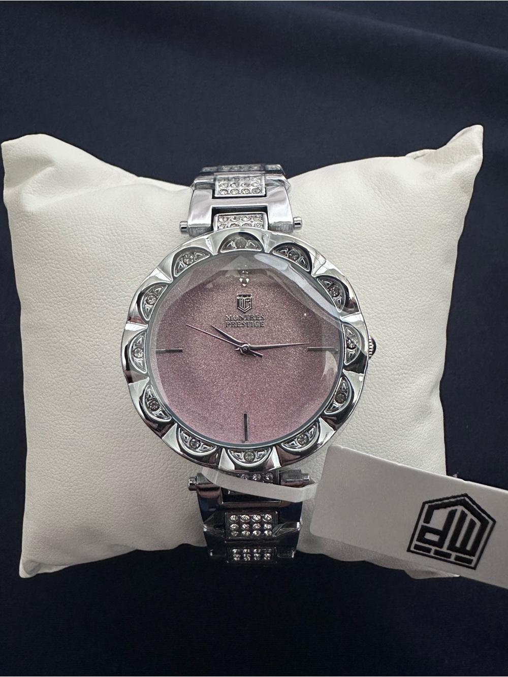 Montres Prestige NWT Women's Crystal Rose Pink Dial Silver Watch 21cm MPW-0208